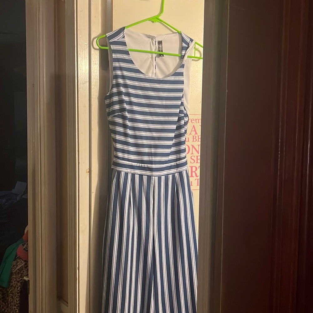 Blue and White Jumpsuit